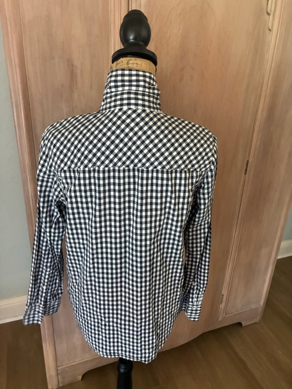 J. Crew Sz 10 Boy Navy Gingham Button Down Shirt - Picture 7 of 15